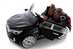 BMW X7 Dvosed za decu na akumulator sa kožnim sedištima i mekim gumama - Crni - Img 4