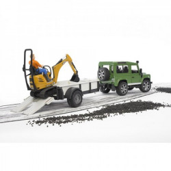 Bruder Džip land rover sa prikolicom i JCB mini i figurom ( 025939 ) - Img 2