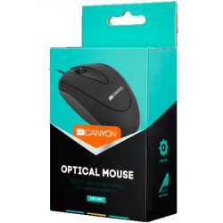 Canyon CM-1 wired optical mouse with 3 buttons, DPI 1000, Black, cable length 1.8m, 100*51*29mm, 0.07kg ( CNE-CMS1 ) - Img 2