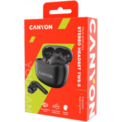 Canyon TWS-5 bluetooth headset, type-C, black ( CNS-TWS5B )  - Img 2