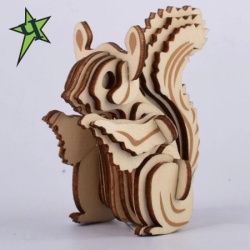 Čarolijashop 3d drvene puzzle - VEVERICA ( 785)