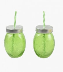Čaša sa slamčicom - dve u setu - zelena ( 24730 )