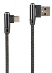 CC-USB2J-AMLCML-1M Gembird Premium jeans (denim) Type-C USB kabl sa metalni pod uglom kon. 1m, black