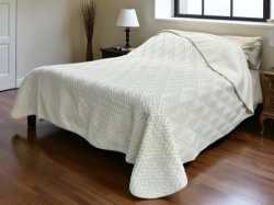 Ćebe Merinos 220x240cm A15 Kocka Prljavo bela boja ( VLK000396-A15kocka )