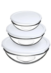 Činija chef s sa belim poklopcem 14/17/20cm set 3/1