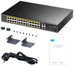 Cudy GS1026PS2 24-Port Gigabit PoE+ Switch with 2 Uplink Gigabit Ports and 2 Gigabit SFP Slots 300W-4