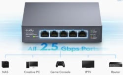 Cudy HS105 5-Port 2.5G Unmanaged Metal Switch za NAS zahteve koji zahtevaju intenzivnu propusnost-5