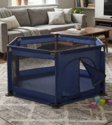 Dečija ogradica šestougaona 128x110x65cm ( KLK2606-Navy )