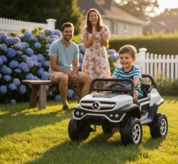 Dečiji Auto na akumulator Mercedes 291 Unimog Beli