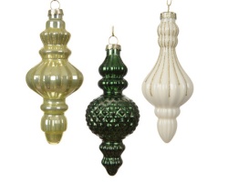 Dekordom dekoracija - hanging ornament glass 13cm 122471 - green - kmg ( 045662 )