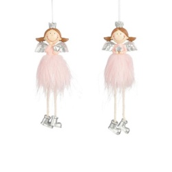 Dekordom novogodišnja dekoracija - hanging angel 24cm 1148124 - pink - edl ( 041302 )