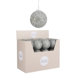 Dekordom novogodišnja dekoracija - hanging ball 10cm 1101098 - silver - edl ( 041352 )