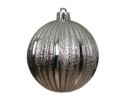 Dekordom novogodišnja dekoracija - hanging bauble set 6pcs 8cm 021043 - silver - kmg ( 043288 )-2