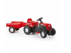 Dolu traktor na pedale sa prikolicom crveni ( 081469 )-1