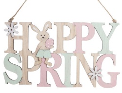 Drveni natpis happy spring zeka 23x13 ( 065152 )