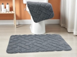 Dvodelni set prostirki za kupatilo – Cik-cak dizajn A14 ( VLK000185-sivabojaa14 )