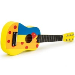 Ecotoys Drvena gitara za decu sa metalnim žicama cube yellow ( FO18 Y/ MF019B )-5