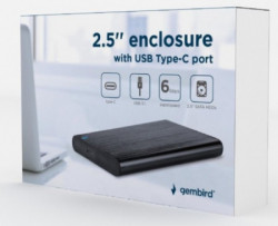 EE2-U3S-6 Gembird USB 3.1 Externo kuciste za 2.5 SATA hard diskove, Type-C, bruseni aluminium,crno A - Img 3