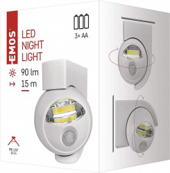 Emos lampa led cob noćno svetlo 3× 1,5 v aa bela p3311 emos ( 1965 ) - Img 5