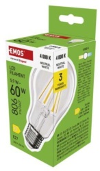 Emos zf5d43 sijalice Led sijalica filament a60 5,9w(60w) 806lm e27 nw ( 3444 )