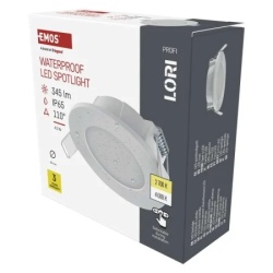 Emos zv1163 led panel Led panel lori ugradni okrugli beli 4,5w 345lm ip65 8,5x2,9cm cct ( 3639 )