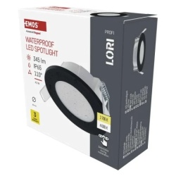 Emos zv1164 Led panel lori ugradni okrugli crni 4,5w 345lm ip65 8,5x2,9cm cct ( 3640 )