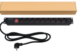 ExeLink Razvodni PDU panel za rack 19 in, sa 9 uticnih mesta, kabl 2m (aluminijum)