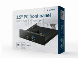 FDI3-U3C-01 Gembird interni 3.5 prednji PC panel USB 3.1 Type-A + Type-C port, crni - Img 3