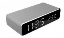 Gembird digitalni sat + alarm sa bezicnim punjenjem telefona, Silver DAC-WPC-01-S - Img 3