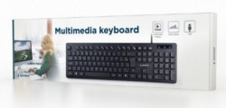 Gembird multimedijalna tastatura, chocolate, USB, US layout, slim black KB-MCH-04 - Img 2