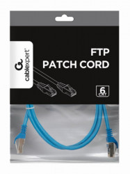 Gembird PP6-1M/B FTP Cat6 patch cord, blue, 1 m - Img 2