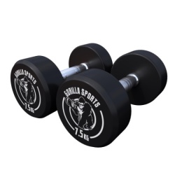 Gorilla Sports Okrugle gumirane bučice (2 x 7,5 kg) ( 100277-00008-0106 )