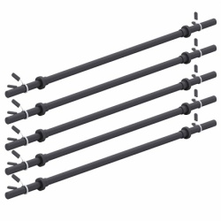 Gorilla Sports Set od 5 plastičnih šipki za aerobik (130 cm + 2 sigurnosne opruge za tegove) ( 101085-00019-0136 )