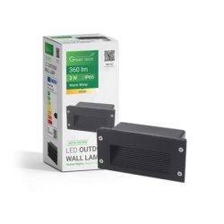 Green tech spolnja zidna svetiljka 3w 3000k ip65 ( j6018-3w-wh )