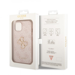 Gues maska za iPhone 15 leather 4G metal logo pink ( GUHCP15S4GMGPI ) - Img 3