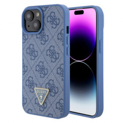 Guess maska za iPhone 15 leather 4G triangle strass blue ( GUHCP15SP4TDPB )