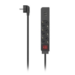 Hama distributer sa 3 uticnice i 2 usb porta, crni ( 223182 )