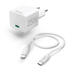 Hama mini brzi punjac sa usb-c kablom, pd, 25w, 1.5m beli ( 201624 )