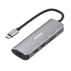 Hub usb type-c dock stanica sa hdmi 4k + sd/tf 3.0 + 2x usb 3.0 + usb type-c pd 3.0 65w 20cm (otn-95116) onten ( HUB108 )