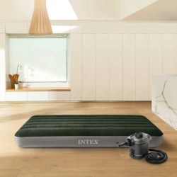 Intex Dura-Beam Vazdušni krevet Twin Prestige Downy Airbed sa baterijskom pumpom 191cm x 99cm x 25cm ( 64777 )