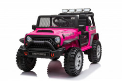 Jeep BROTHERS Auto na akumulator sa dva pogona i kožnim sedištem - Pink - Img 6