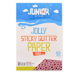 Jolly Sticky Glitter Paper, papir samolepljiv, srca, crvena, A4, 10K ( 136047 ) - Img 1