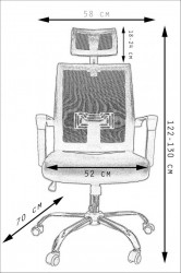 Kancelarijska stolica FA-6047 od mesh platna - Crna - Img 6