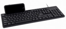 KB-UM-108 Gembird Multimedijalna tastatura US layout black USB sa drzacem za telefon A - Img 3