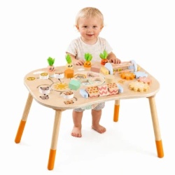 Kinder Home Dečiji aktivni sto montesori igraonica 6 u 1, puno drvo ( HL001 )