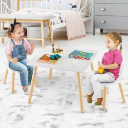 Kinder home dečiji drveni sto sa 2 stolice,set za učenje,crtanje , jelo- bunny ( TF-6176 ) - Img 8