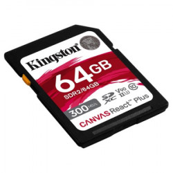 Kingston SD card 64GB canvas react plus, SDXC, Class 10 UHS-II U3 V90 ( SDR2/64GB ) - Img 2