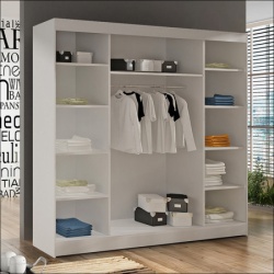 Klizni plakar Verto Belo/Belo sa ogledalom 2000x2150x580 mm