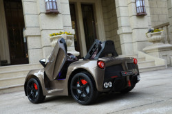 La Ferrari Auto na akumulator sa kožnim sedištem - Sivi - Img 2