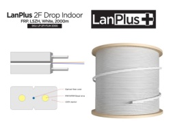 LanPlus Fiber optic cable 2FO 2km Indoor drop cable, G657A1, FRP, LSZH, white ( 4362 )-2